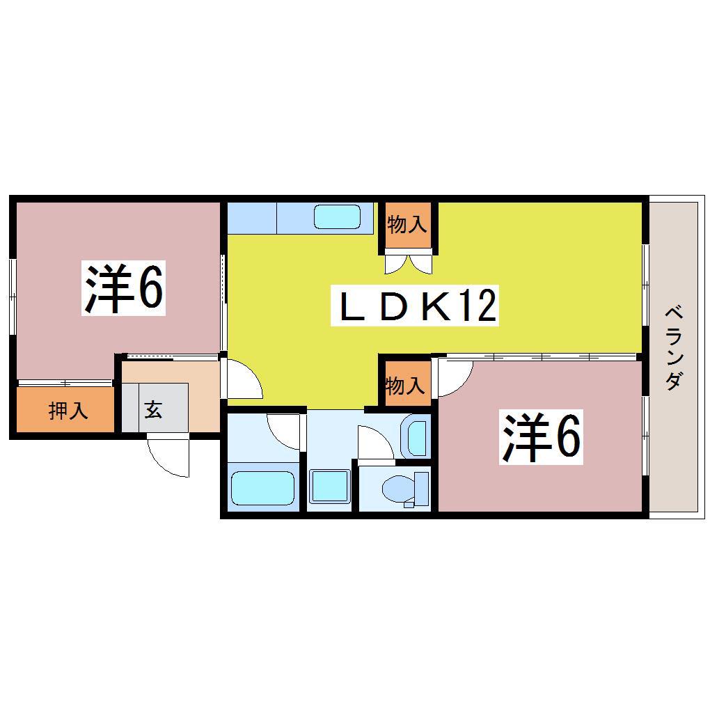 メゾンサンクレール(2LDK/1階)の間取り写真