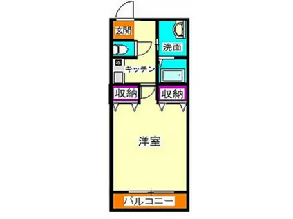 レジデンスTM村岡(1K/1階)の間取り写真