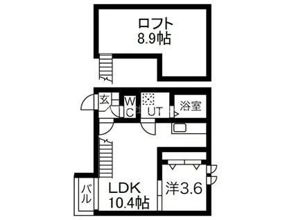 AMPIO高畑 (1LDK/1階)の間取り写真