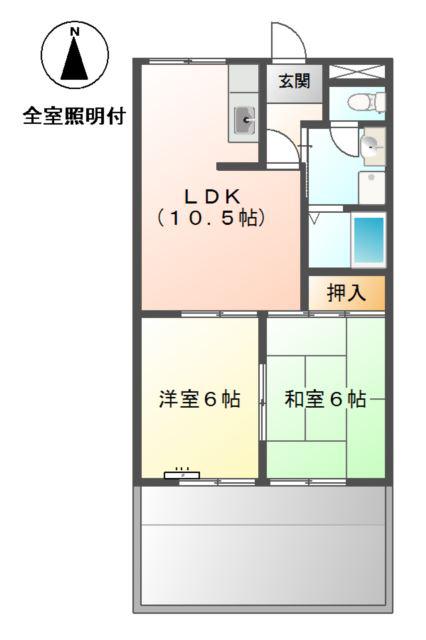 フローレンスシバ(2LDK/1階)の間取り写真