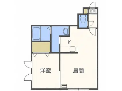マリーノ(1LDK/4階)の間取り写真