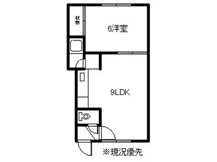 シンタクコーポ(1DK/2階)の間取り写真
