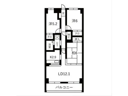 日本泉ビル(3LDK/11階)の間取り写真