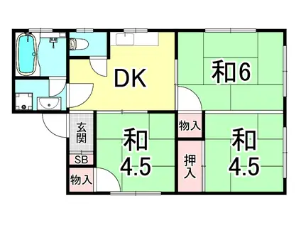 浜谷ビル(3DK/4階)の間取り写真