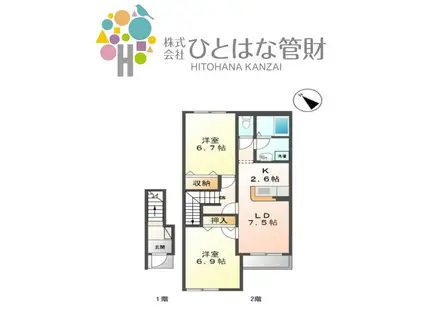 コンフォート12(2LDK/2階)の間取り写真