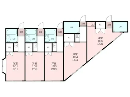 アーバンヒルズ(ワンルーム/2階)の間取り写真