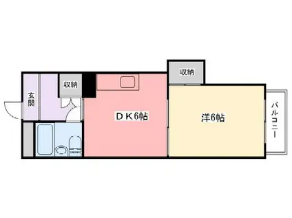 土山中村コーポ(1DK/1階)の間取り写真