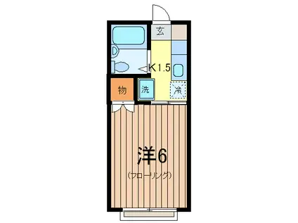 モデラート(ワンルーム/1階)の間取り写真