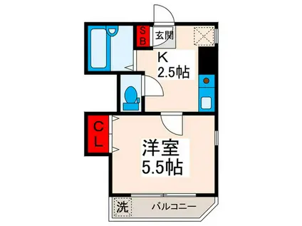 オータムマウンテン二番館(1K/1階)の間取り写真