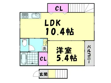 JR阪和線 紀伊駅 徒歩44分 2階建 築1年(1LDK/2階)の間取り写真