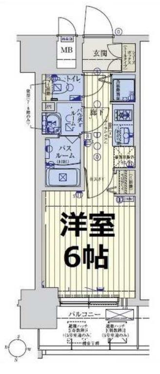 スワンズシティ大阪城ノース(1K/12階)の間取り写真