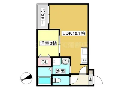 WARREN MINATOI(1LDK/3階)の間取り写真