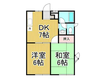 ハイツS&Kパート1 B棟(2DK/1階)の間取り写真