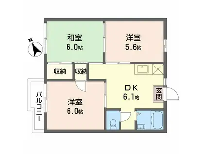 フォーブル吉村 A棟(3DK/2階)の間取り写真