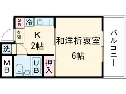 ハイツタナカ(1K/2階)の間取り写真