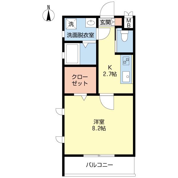 ZAFFIRO(1K/1階)の間取り写真