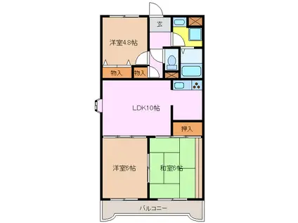 カーサエテルノ(3LDK/4階)の間取り写真