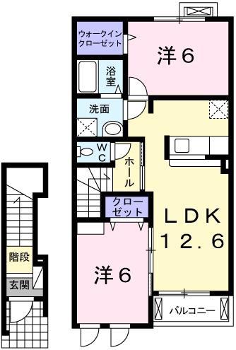 アン・グランジェ(2LDK/2階)の間取り写真