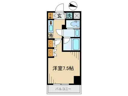 DIPS十条仲原イースト(1K/4階)の間取り写真