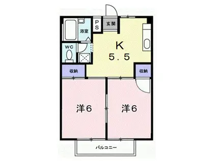 シティハイツハピネス(2K/2階)の間取り写真