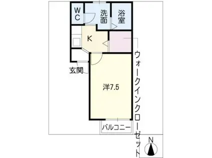 ポートビレッジ(1K/1階)の間取り写真