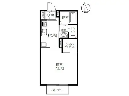 グランシードM&T(1K/1階)の間取り写真