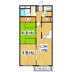 プラザユーホーム(2LDK/4階)の間取り写真