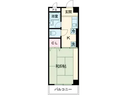 サンライズ宝生(1K/2階)の間取り写真