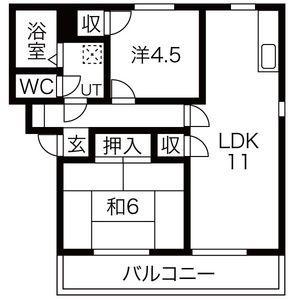 メゾンド・ヤマイチ(2LDK/1階)の間取り写真