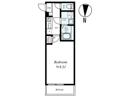 GRADUS坂戸II(1K/1階)の間取り写真