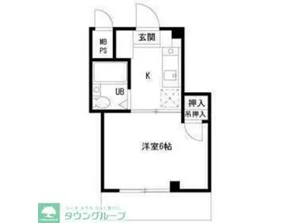 シャルムF1(1K/1階)の間取り写真