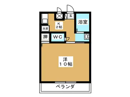 セリーヌ英(1K/1階)の間取り写真