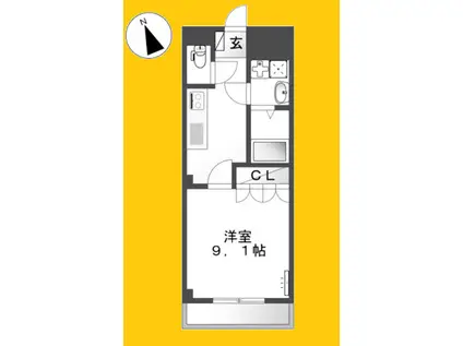 ドリーム菊名(1K/2階)の間取り写真