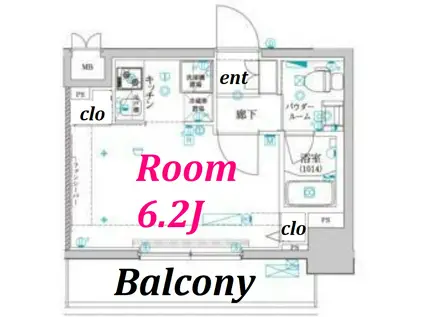 クレイシア品川戸越(ワンルーム/4階)の間取り写真