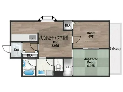 ラフォーレ高井田(2LDK/4階)の間取り写真