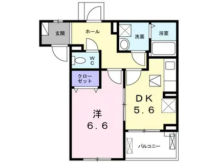 シャルマン東寺南III(1DK/1階)の間取り写真