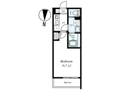 GRADUS坂戸II(1K/1階)の間取り写真