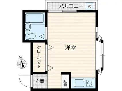 サヅカハイツ(ワンルーム/2階)の間取り写真