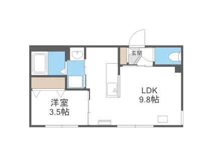 CLARICE麻生(1LDK/4階)の間取り写真