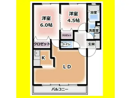 CREAOHIWA(2LDK/1階)の間取り写真