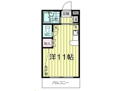 ロイヤルハイツ東八(ワンルーム/2階)の間取り写真