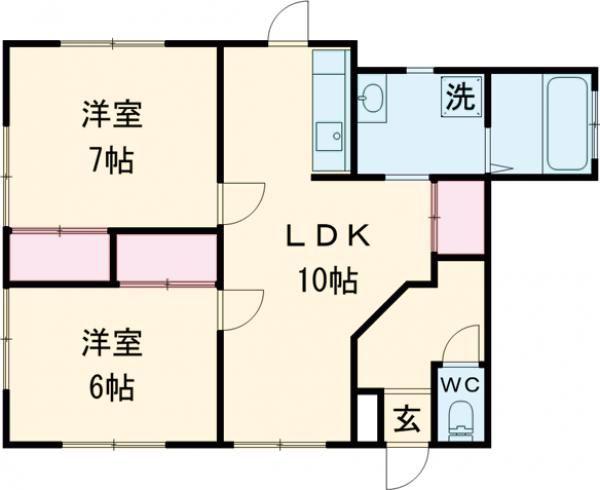 フロンティアST(2LDK/1階)の間取り写真