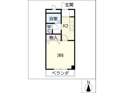 KSAMENITY(1K/2階)の間取り写真