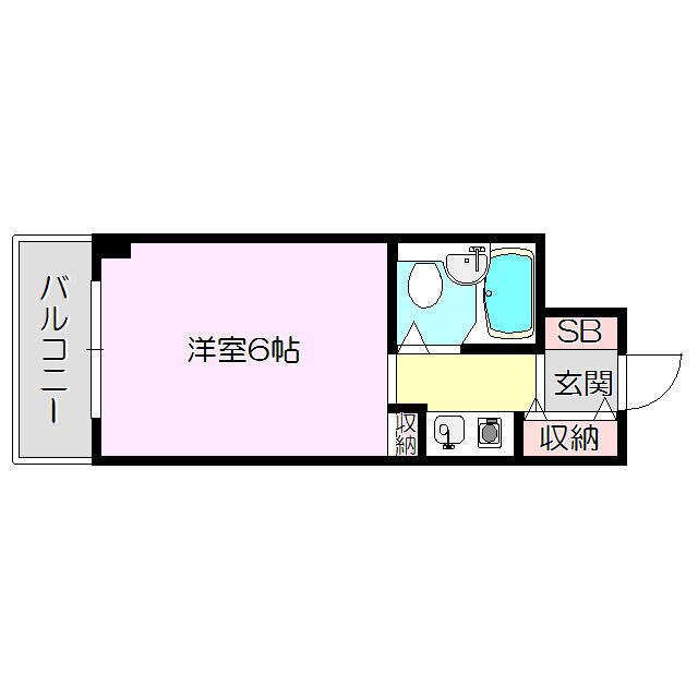 ハイツシグマ(ワンルーム/2階)の間取り写真