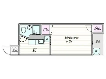 マンション桂(1K/1階)の間取り写真