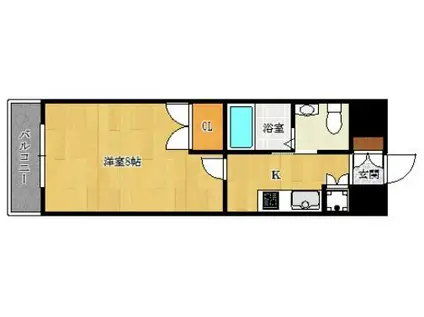 セントレジデンス西公園(1K/7階)の間取り写真