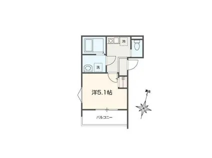 MELLAS西大宮III(1K/1階)の間取り写真