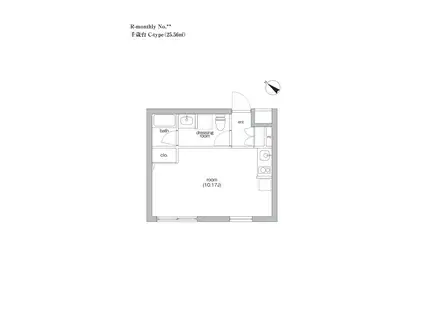 SIERRA GARDENS デザイナーズ世田谷・安心快適設備(ワンルーム/1階)の間取り写真