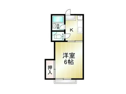 武蔵野ホームランドハイツ(1K/1階)の間取り写真