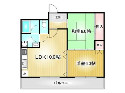 フォーティンヒルズ丸の内(2LDK/6階)の間取り写真